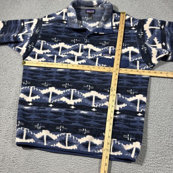 Patagonia Synchilla Pullover Mens L Snap-T Blue Aztec Geometric Fleece 25450 - Picture 8 of 12